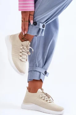 Damskie Boto Klasyczne Damskie Buty Sportowe Jasnobeżowe Nikilla