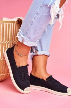 New Boto Klasyczne Damskie Espadryle Czarne Flaure