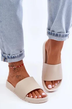 Boto Klapki Damskie Klasyczne*Klasyczne Damskie Klapki Beżowe Rolien