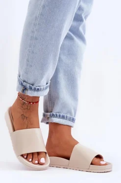 Boto Klapki Damskie Klasyczne*Klasyczne Damskie Klapki Beżowe Rolien