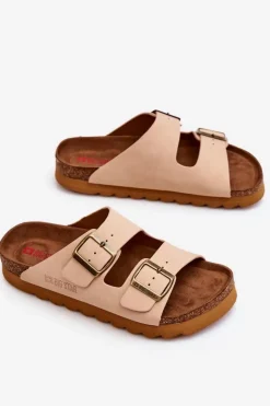 Big Star Shoes Klapki Damskie Big Star|Klapki Damskie Klasyczne*Klasyczne Damskie Klapki Big Star LL274478 Beżowe Beżowy