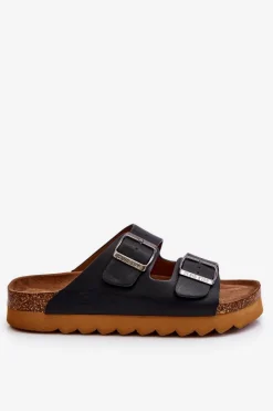 Damskie Big Star Shoes Klasyczne Damskie Klapki Big Star LL274477 Czarne