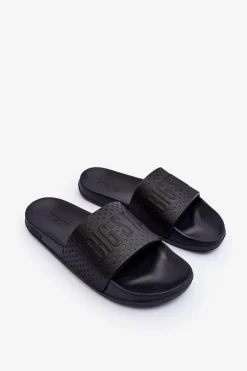 Damskie Big Star Shoes Klasyczne Damskie Klapki Big Star MM274712 Czarne