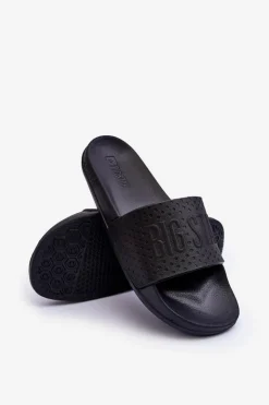 Damskie Big Star Shoes Klasyczne Damskie Klapki Big Star MM274712 Czarne