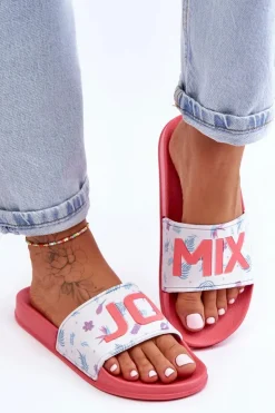 Discount Boto Klasyczne Damskie Klapki Różowe Jomix