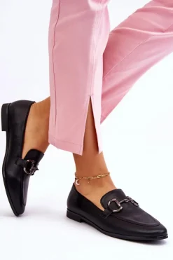 Damskie Boto Klasyczne Damskie Mokasyny Z Ozdobą Czarne Jamie