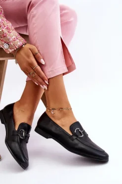 Damskie Boto Klasyczne Damskie Mokasyny Z Ozdobą Czarne Jamie