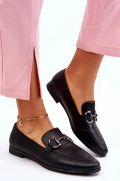 Damskie Boto Klasyczne Damskie Mokasyny Z Ozdobą Czarne Jamie