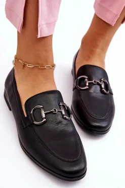 Damskie Boto Klasyczne Damskie Mokasyny Z Ozdobą Czarne Jamie