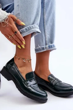 Boto Mokasyny Damskie Skórzane|Mokasyny Na Platformie*Klasyczne Damskie Mokasyny Zielone Faradays