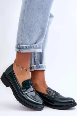 Boto Mokasyny Damskie Skórzane|Mokasyny Na Platformie*Klasyczne Damskie Mokasyny Zielone Faradays