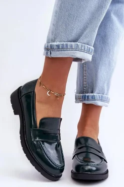 Boto Mokasyny Damskie Skórzane|Mokasyny Na Platformie*Klasyczne Damskie Mokasyny Zielone Faradays