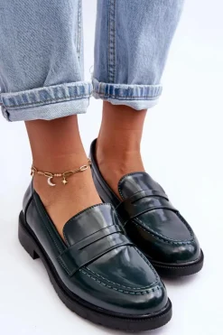 Boto Mokasyny Damskie Skórzane|Mokasyny Na Platformie*Klasyczne Damskie Mokasyny Zielone Faradays