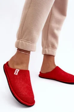 Big Star Shoes Kapcie Klasyczne*Klasyczne Damskie Papcie Big Star KK276012 Czerwone Czerwony