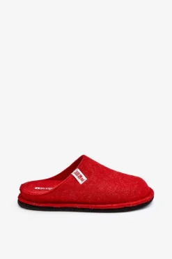 Big Star Shoes Kapcie Klasyczne*Klasyczne Damskie Papcie Big Star KK276012 Czerwone Czerwony