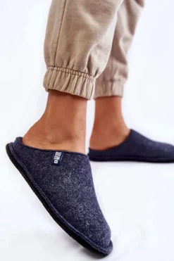 Big Star Shoes Klasyczne Damskie Papcie Big Star KK276013 Granatowe Niebieski