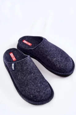 Big Star Shoes Klasyczne Damskie Papcie Big Star KK276013 Granatowe Niebieski