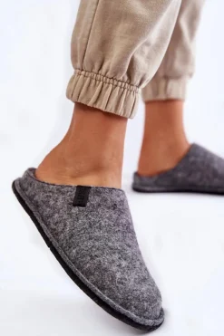 Damskie Big Star Shoes Klasyczne Damskie Papcie Big Star KK276014 Szare