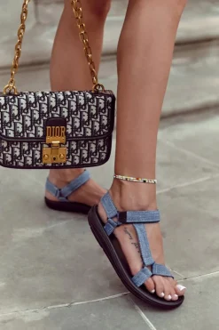 Hot Boto Klasyczne Damskie Sandały Na Rzepy Jasnoniebieskie Kalla