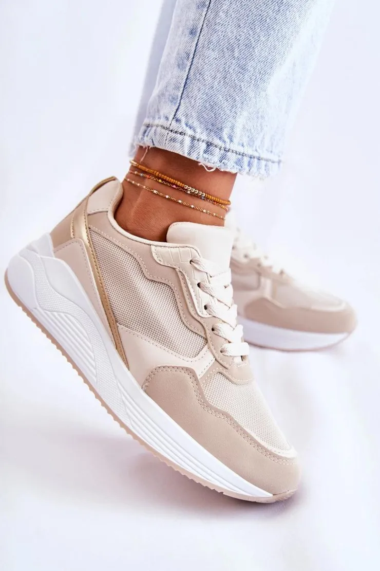 Clearance Boto Klasyczne Damskie Sneakersy Beżowe Salema