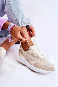 Clearance Boto Klasyczne Damskie Sneakersy Beżowe Salema