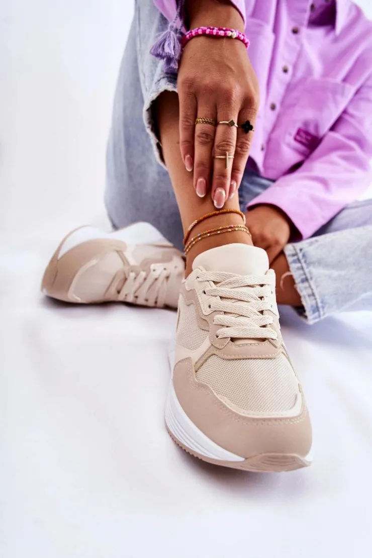 Clearance Boto Klasyczne Damskie Sneakersy Beżowe Salema