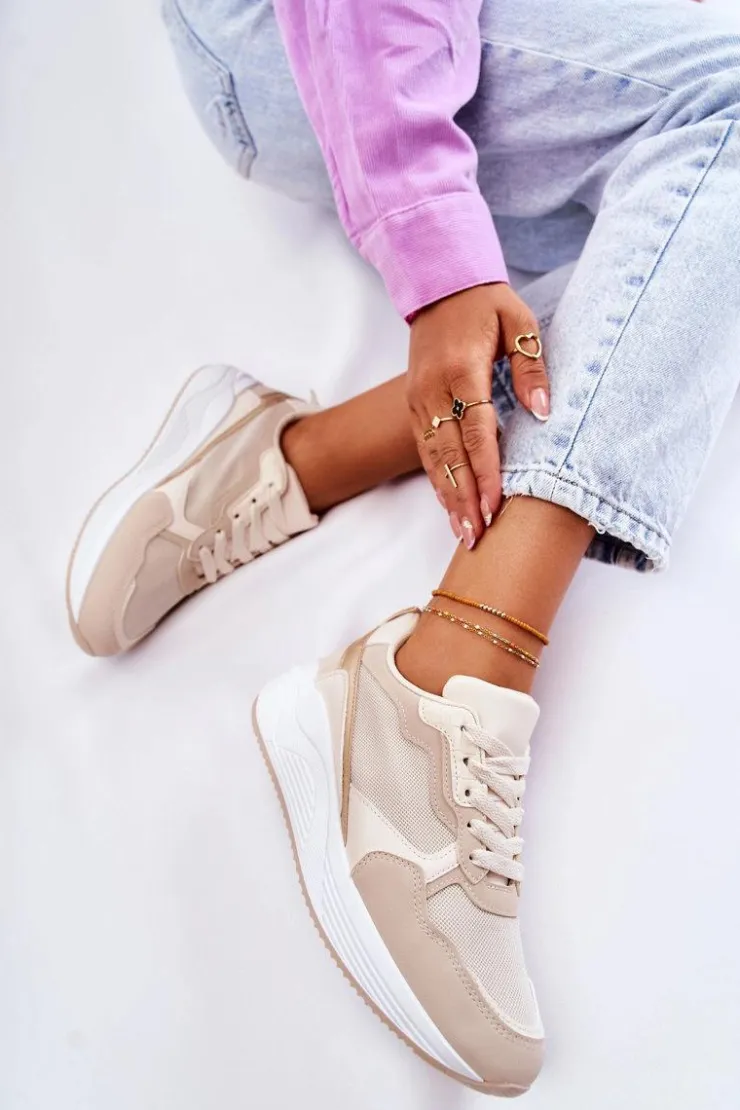 Clearance Boto Klasyczne Damskie Sneakersy Beżowe Salema