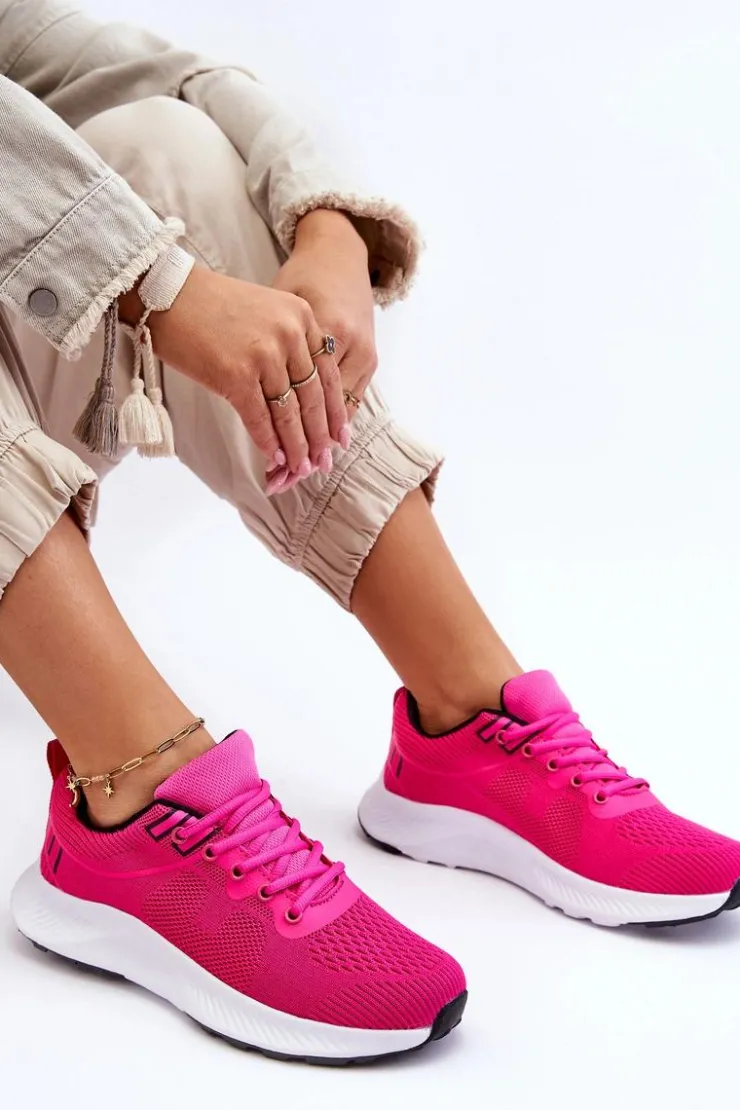 Boto Buty Sportowe Na Platformie|Sneakersy Damskie*Klasyczne Damskie Sportowe Buty Sznurowane Fuksja Darla