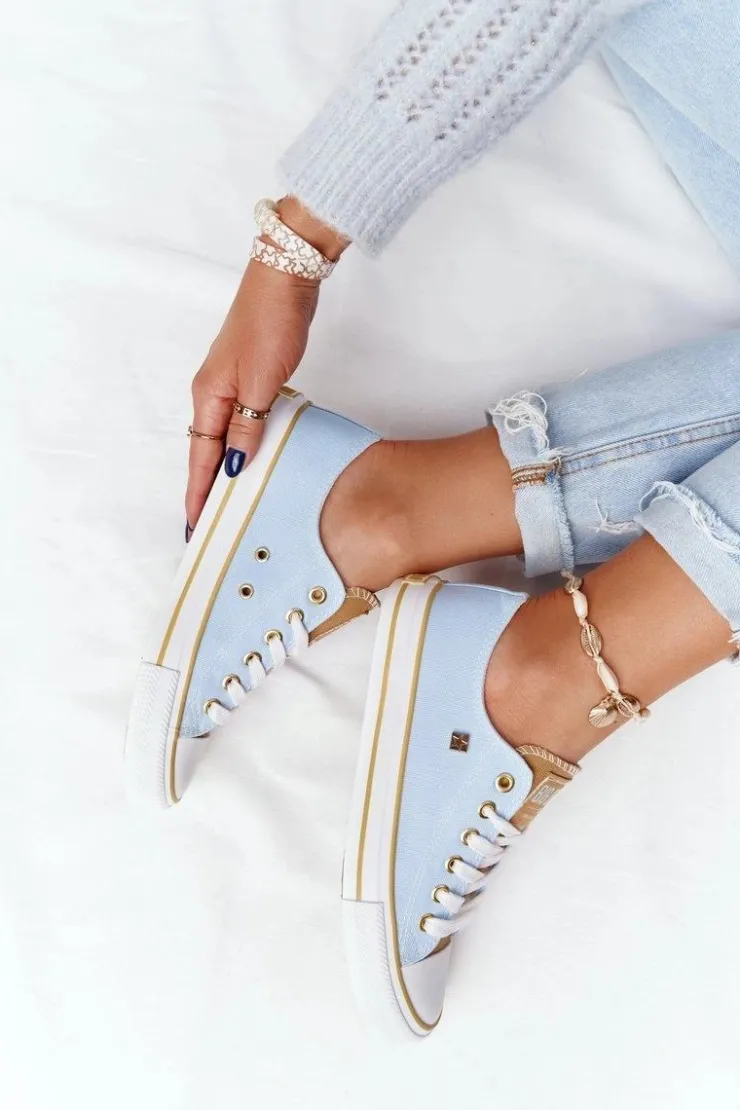 Big Star Shoes Trampki Damskie Big Star|Trampki Damskie Niskie*Klasyczne Damskie Trampki BIG STAR HH274457 Niebieskie