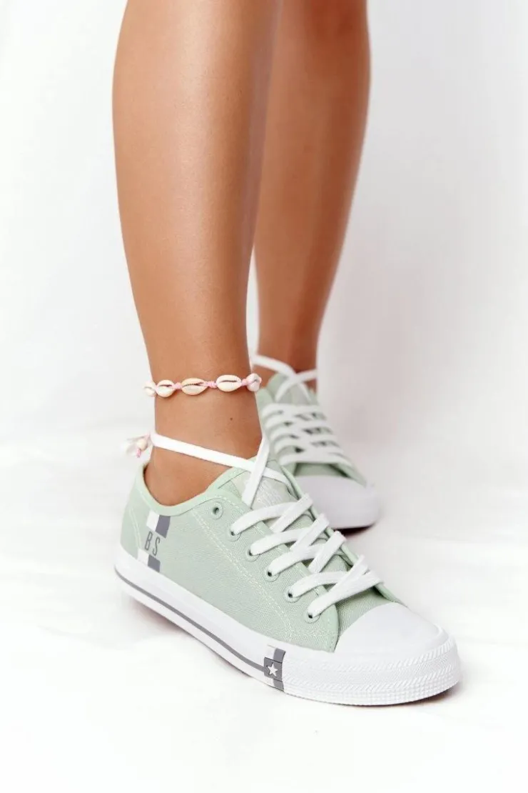 Best Big Star Shoes Klasyczne Damskie Trampki BIG STAR HH274112 Zielone