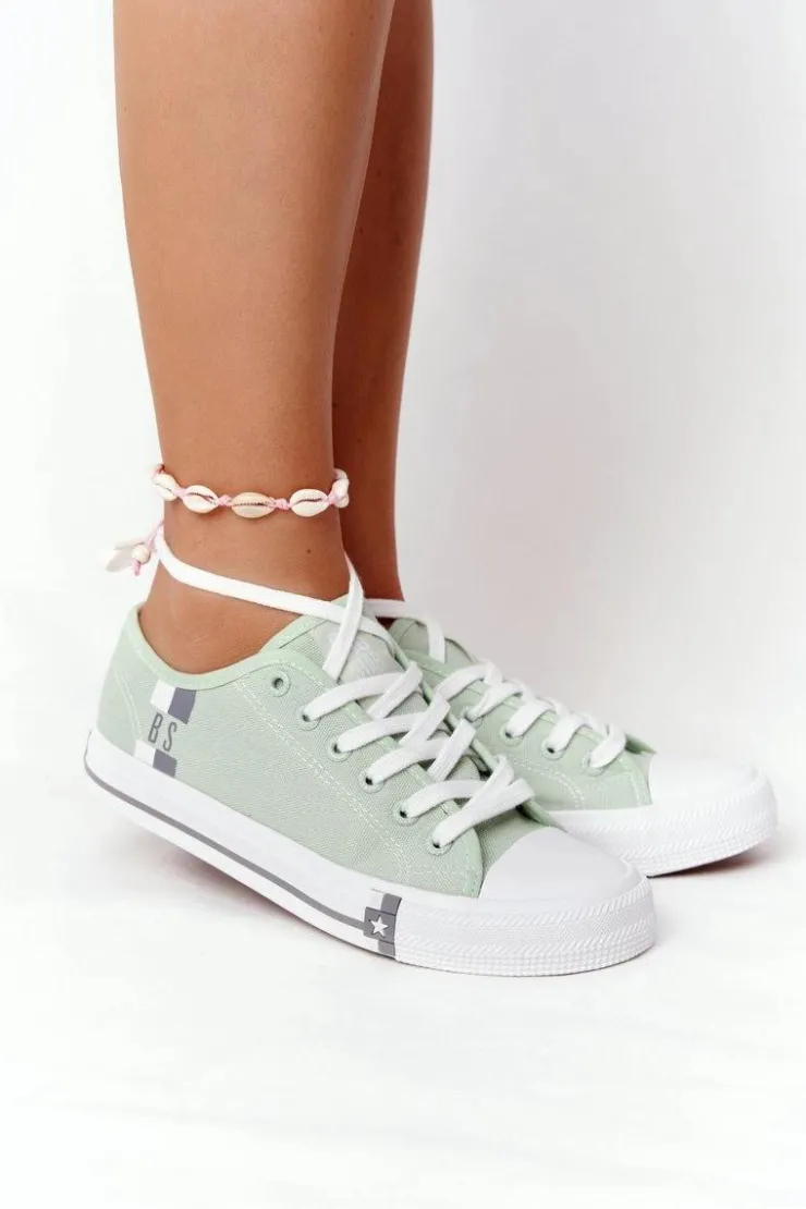 Best Big Star Shoes Klasyczne Damskie Trampki BIG STAR HH274112 Zielone