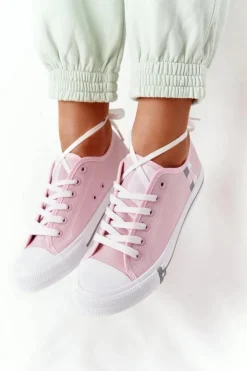 Damskie Big Star Shoes Klasyczne Damskie Trampki BIG STAR HH274110 Jasny Róż