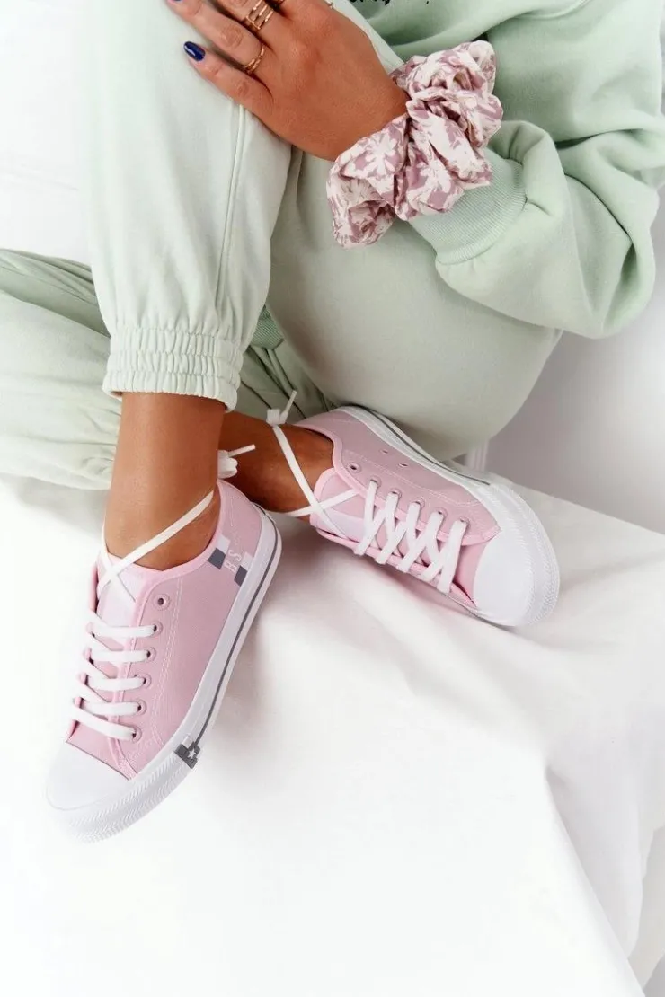 Damskie Big Star Shoes Klasyczne Damskie Trampki BIG STAR HH274110 Jasny Róż