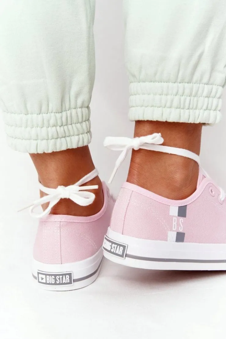 Damskie Big Star Shoes Klasyczne Damskie Trampki BIG STAR HH274110 Jasny Róż