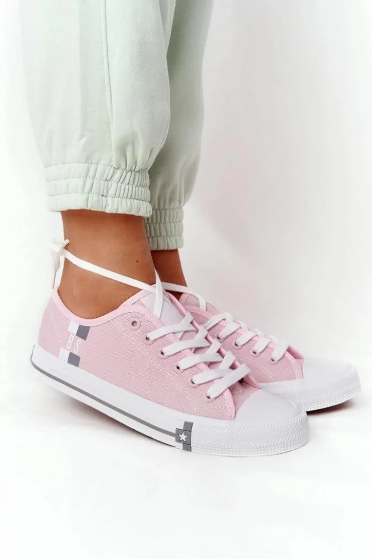 Damskie Big Star Shoes Klasyczne Damskie Trampki BIG STAR HH274110 Jasny Róż