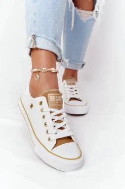 Damskie Big Star Shoes Klasyczne Damskie Trampki BIG STAR HH274458 Białe