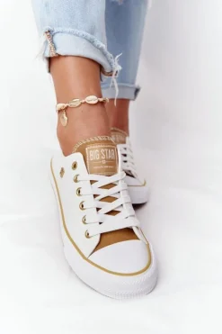 Damskie Big Star Shoes Klasyczne Damskie Trampki BIG STAR HH274458 Białe