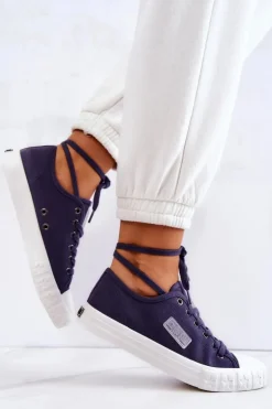 Big Star Shoes Trampki Damskie Big Star|Trampki Damskie Niskie*Klasyczne Damskie Trampki BIG STAR JJ274494 Granatowe Niebieski