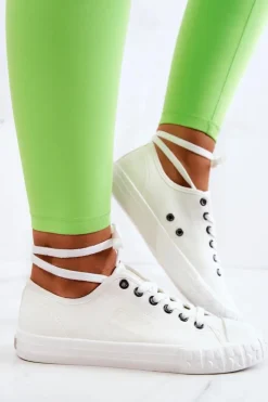 Damskie Big Star Shoes Klasyczne Damskie Trampki BIG STAR JJ274493 Białe