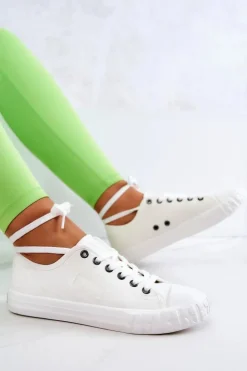 Damskie Big Star Shoes Klasyczne Damskie Trampki BIG STAR JJ274493 Białe