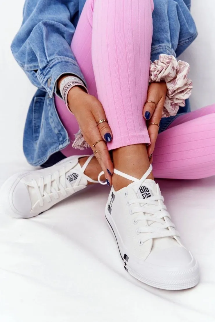 Online Big Star Shoes Klasyczne Damskie Trampki BIG STAR HH274109 Białe