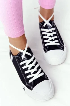 Big Star Shoes Trampki Damskie Big Star|Trampki Damskie Niskie*Klasyczne Damskie Trampki BIG STAR HH274108 Czarne