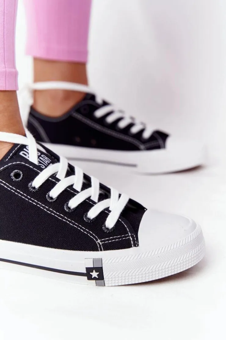 Big Star Shoes Trampki Damskie Big Star|Trampki Damskie Niskie*Klasyczne Damskie Trampki BIG STAR HH274108 Czarne