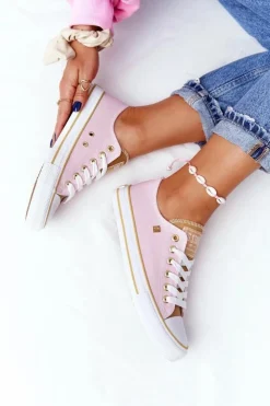 Best Big Star Shoes Klasyczne Damskie Trampki BIG STAR HH274455 Różowe