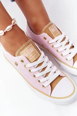 Best Big Star Shoes Klasyczne Damskie Trampki BIG STAR HH274455 Różowe