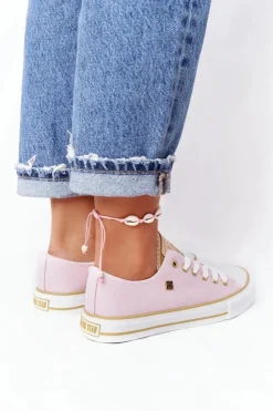 Best Big Star Shoes Klasyczne Damskie Trampki BIG STAR HH274455 Różowe