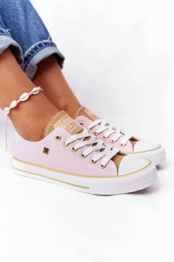 Best Big Star Shoes Klasyczne Damskie Trampki BIG STAR HH274455 Różowe