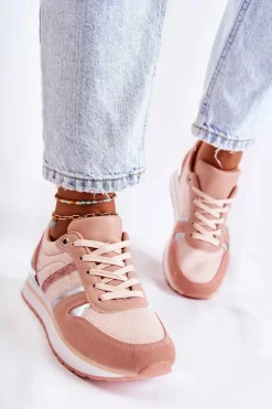 Damskie Boto Klasyczne Damskie Wiązane Buty Sportowe Różowe Elenes