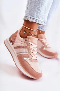 Damskie Boto Klasyczne Damskie Wiązane Buty Sportowe Różowe Elenes