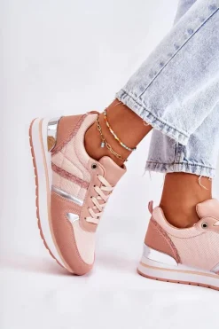 Damskie Boto Klasyczne Damskie Wiązane Buty Sportowe Różowe Elenes